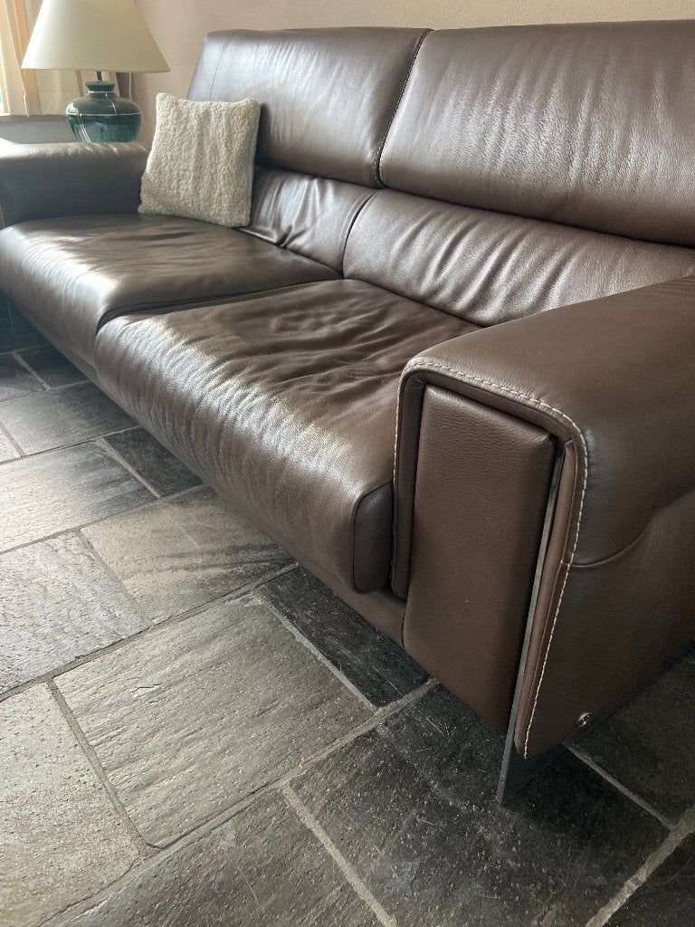 leder banstel, Huis en Inrichting, Banken | Bankstellen, Ophalen, Minder dan 75 cm, Klasiek modern, Leer