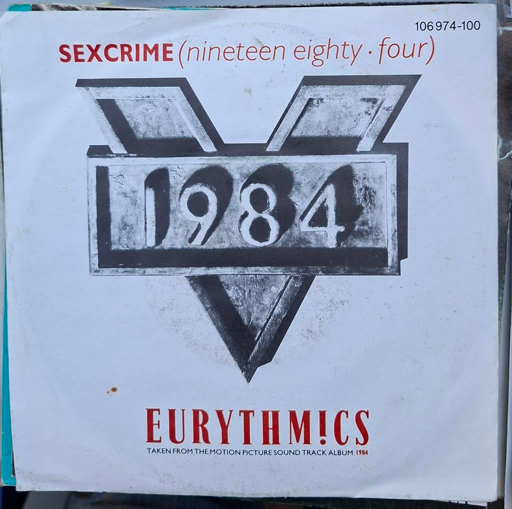 Eurythmics - Sexcrime (Nineteen Eighty-Four) Vinyl Single, Fotohoes, Ophalen of Verzenden, Gebruikt, Pop
