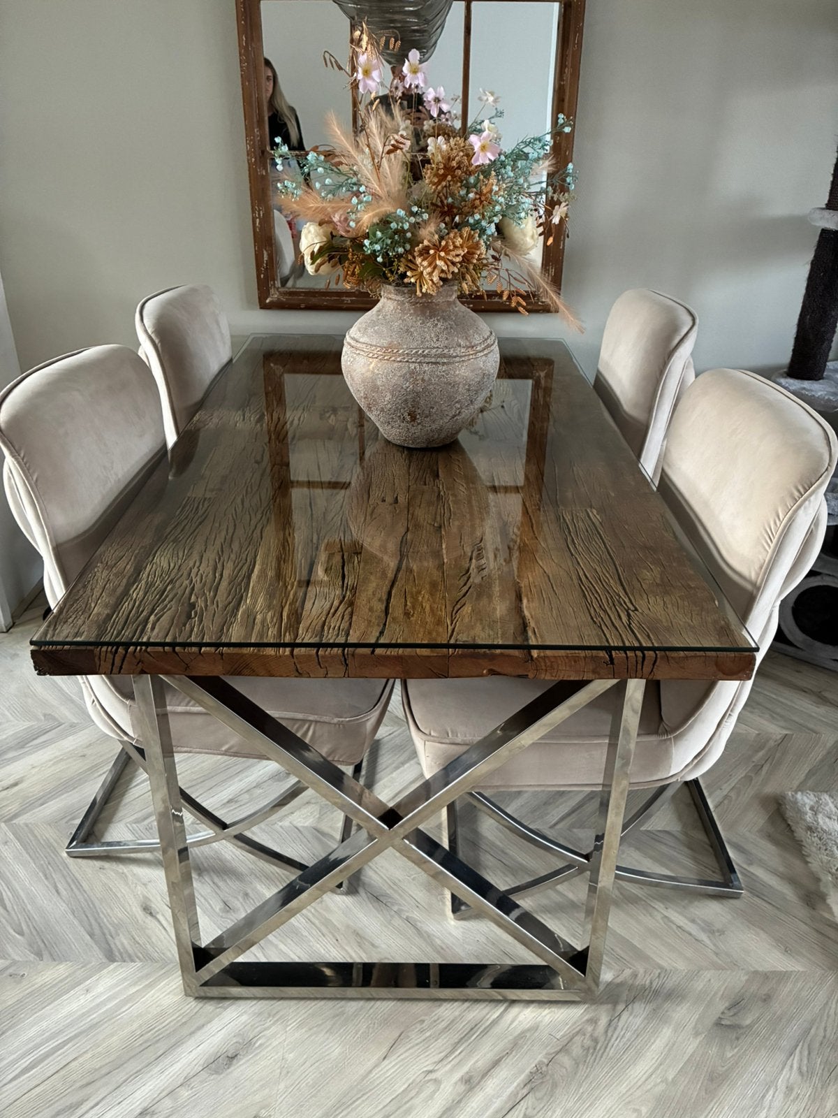 Sleeperwoon eettafel +salontafel+stoelen, Ophalen, 50 tot 100 cm, Sleeperwood style, 150 tot 200 cm