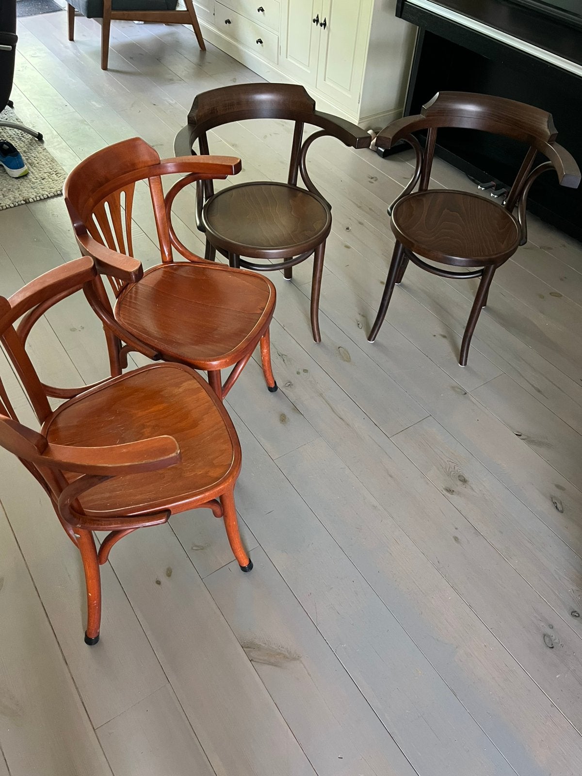 Diverse stoelen: Teak, Thonet en caféstoelen, Ophalen, Gebruikt, Bruin, Vijf, Zes of meer stoelen