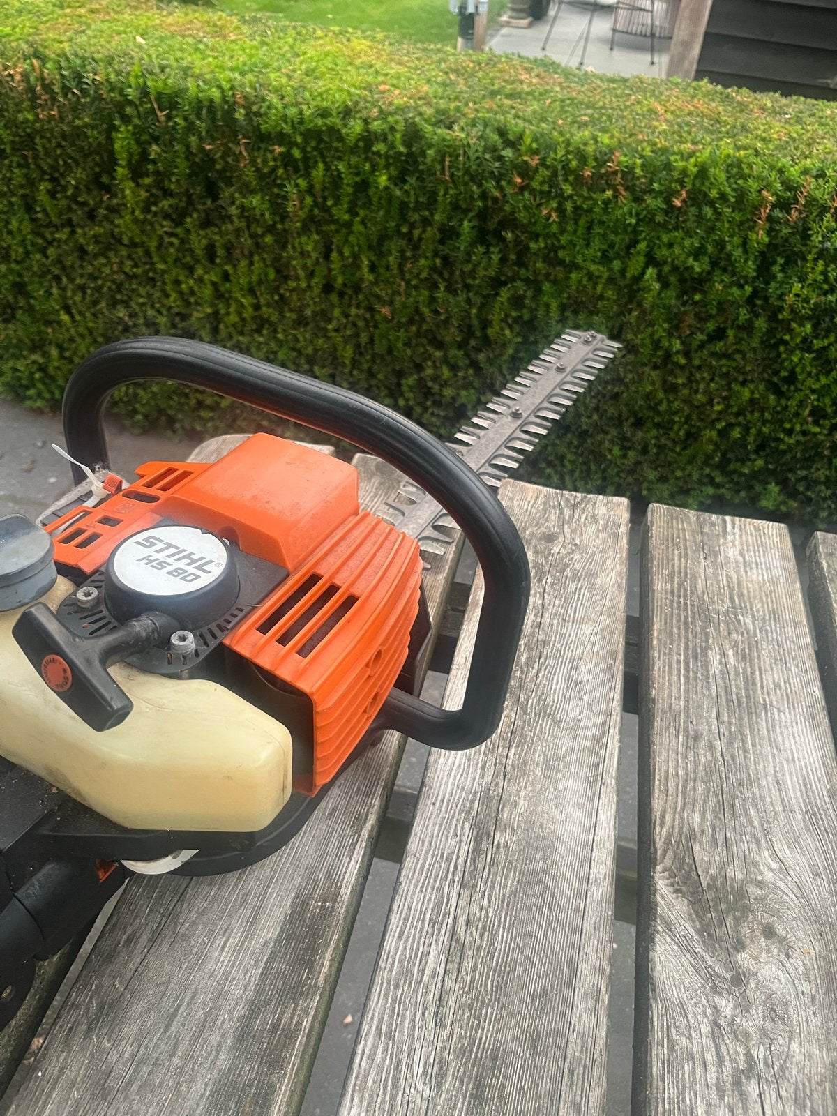 Stihl HS 80 heggenschaar op benzine opknapper, Ophalen of Verzenden, Gebruikt, Benzine