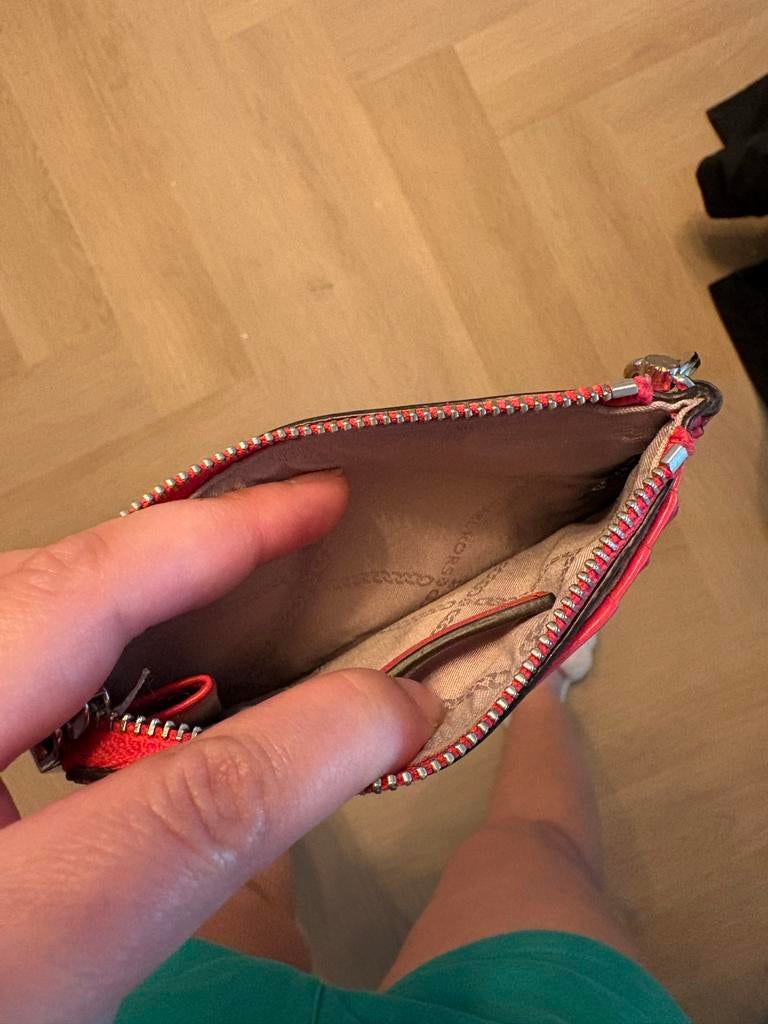 Michael Kors Pasjeshouder/Portemonnee Koraalrood, Zo goed als nieuw, Roze, Leer, Ophalen