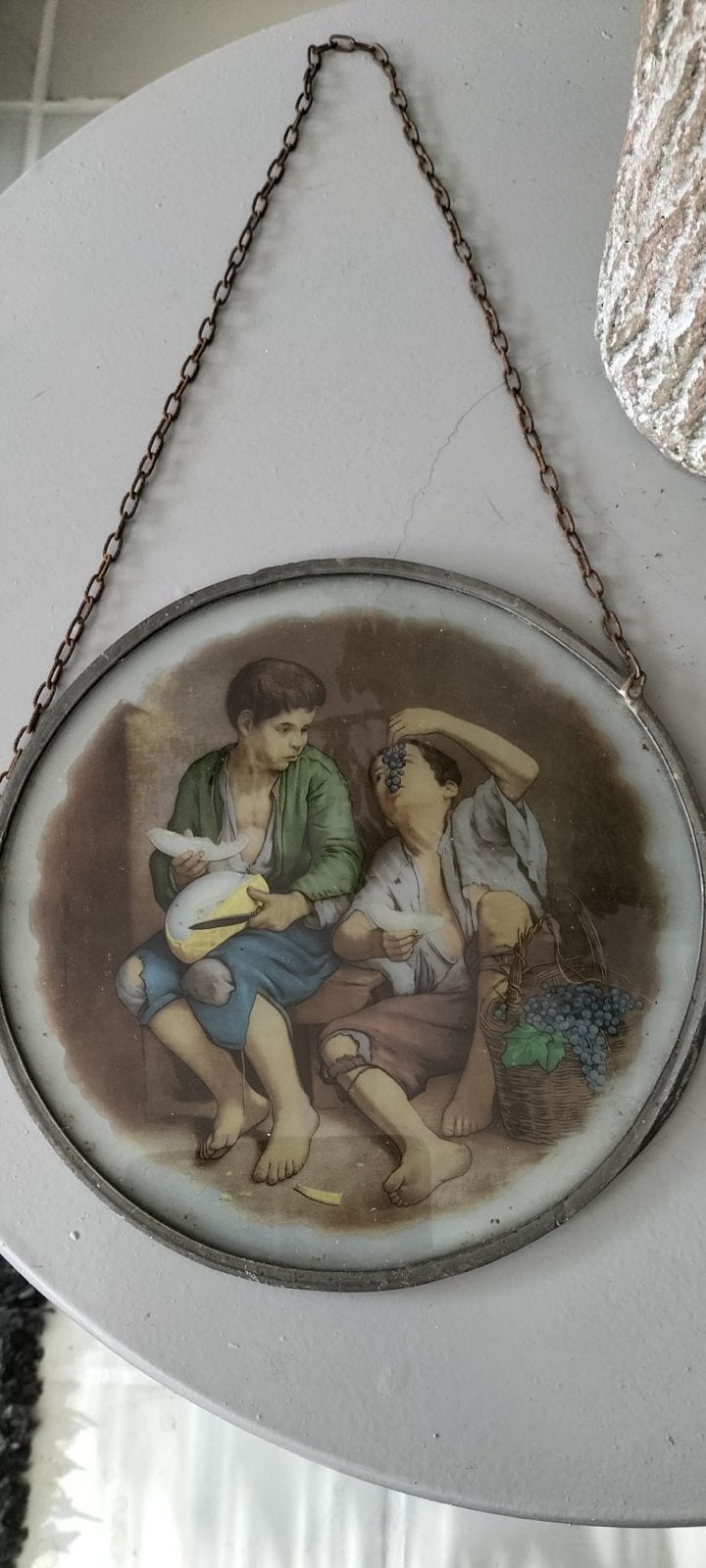 Antieke raamhanger: Glas in lood, Ophalen of Verzenden