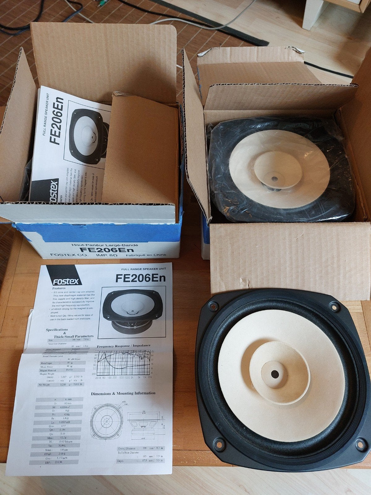 Nieuwe set Fostex FE206En breedband speaker units, Ophalen of Verzenden, Minder dan 60 watt, Overige merken