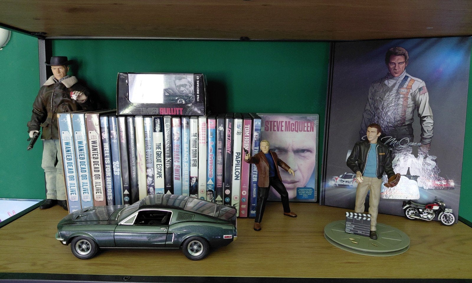 Steve McQueen Collectie schilderij/dvds/Figuren/strips/boek, Ophalen of Verzenden, Zo goed als nieuw