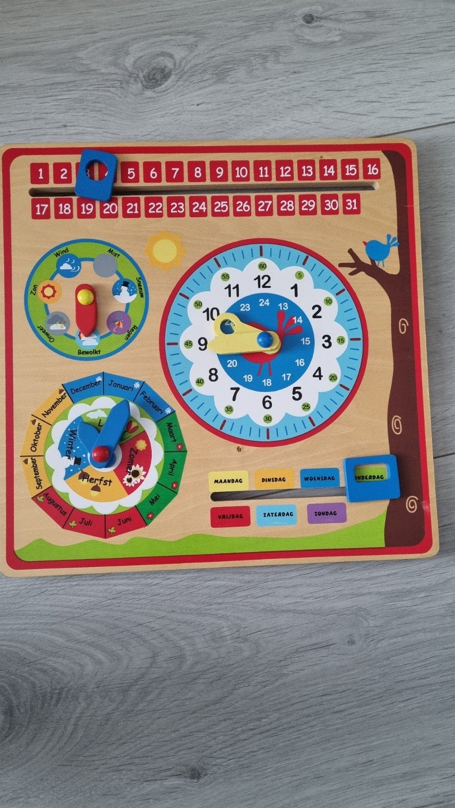 Educatieve houten kalender klok, Ophalen, Nieuw
