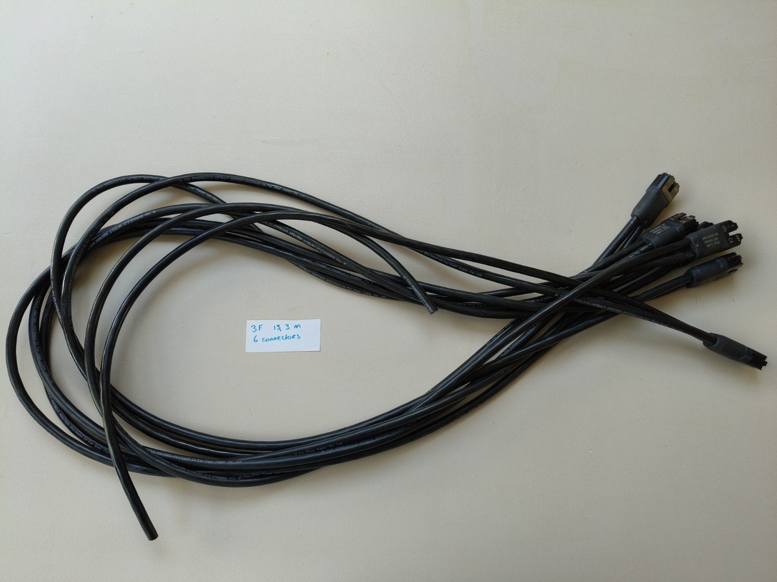 Enphase Q-kabel 3-fase, 6 connectors, 13,3 meter, Verzenden, Nieuw, Enphase, Kabel of Snoer