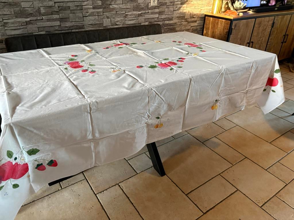 Katoenen tafelkleed met servetten, Verzenden, Gebruikt, Rechthoek