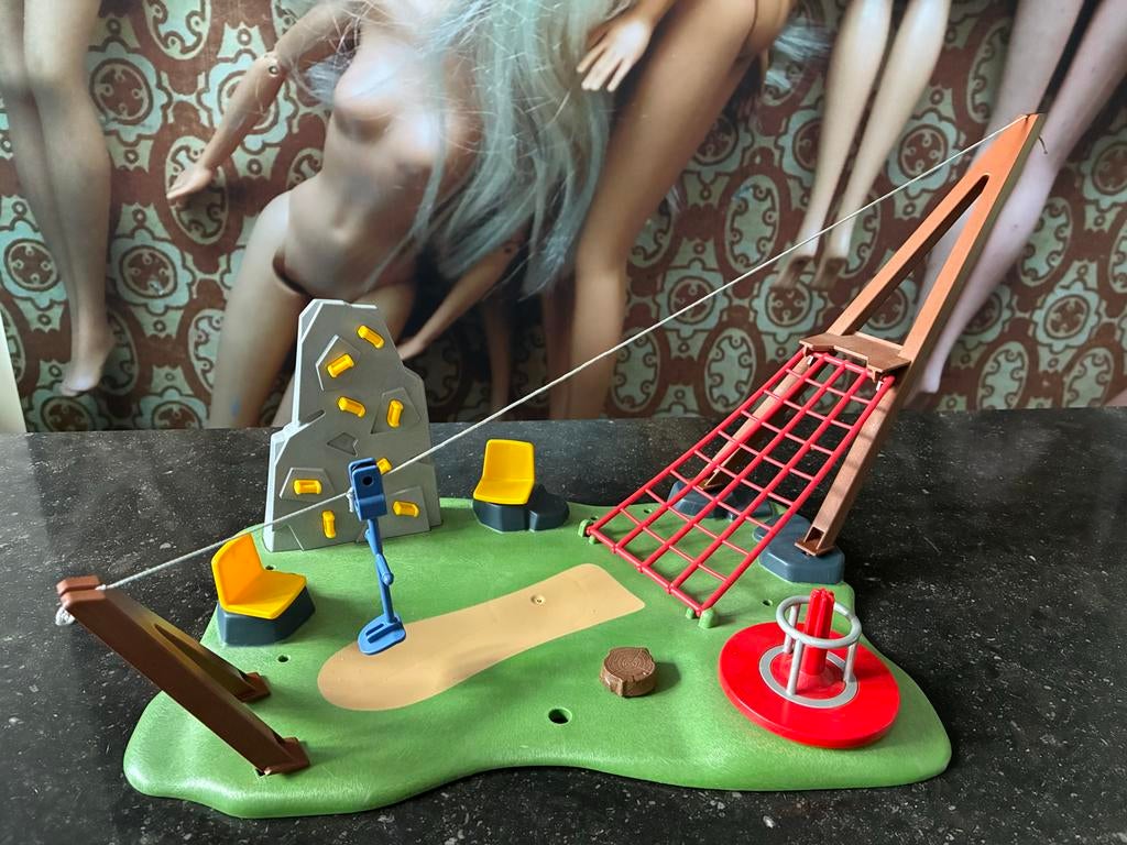 Playmobil speeltuin met klimmuur sn tokkelbaan, Ophalen of Verzenden, Gebruikt