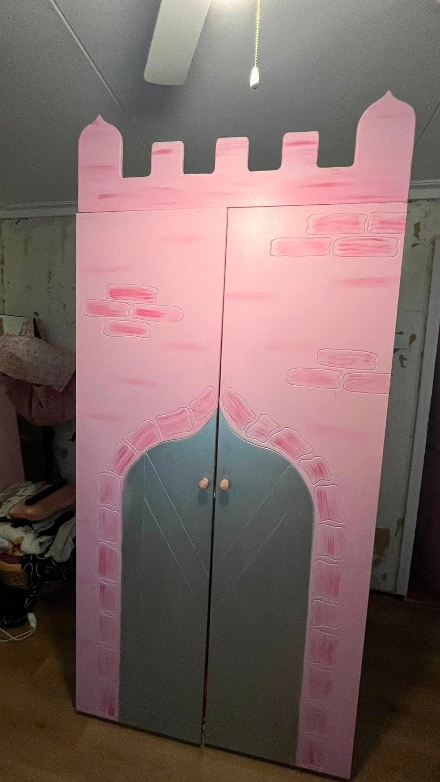 Roze prinsessenkast voor kinderkamer, Ophalen, 200 cm of meer, 50 tot 100 cm, Prinsessen kasteel