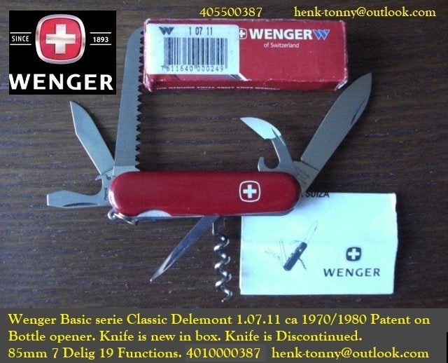 T.k.a. Wenger zakmes van de basic serie., Ophalen of Verzenden, Overige soorten, Overige gebieden, Mes of Dolk