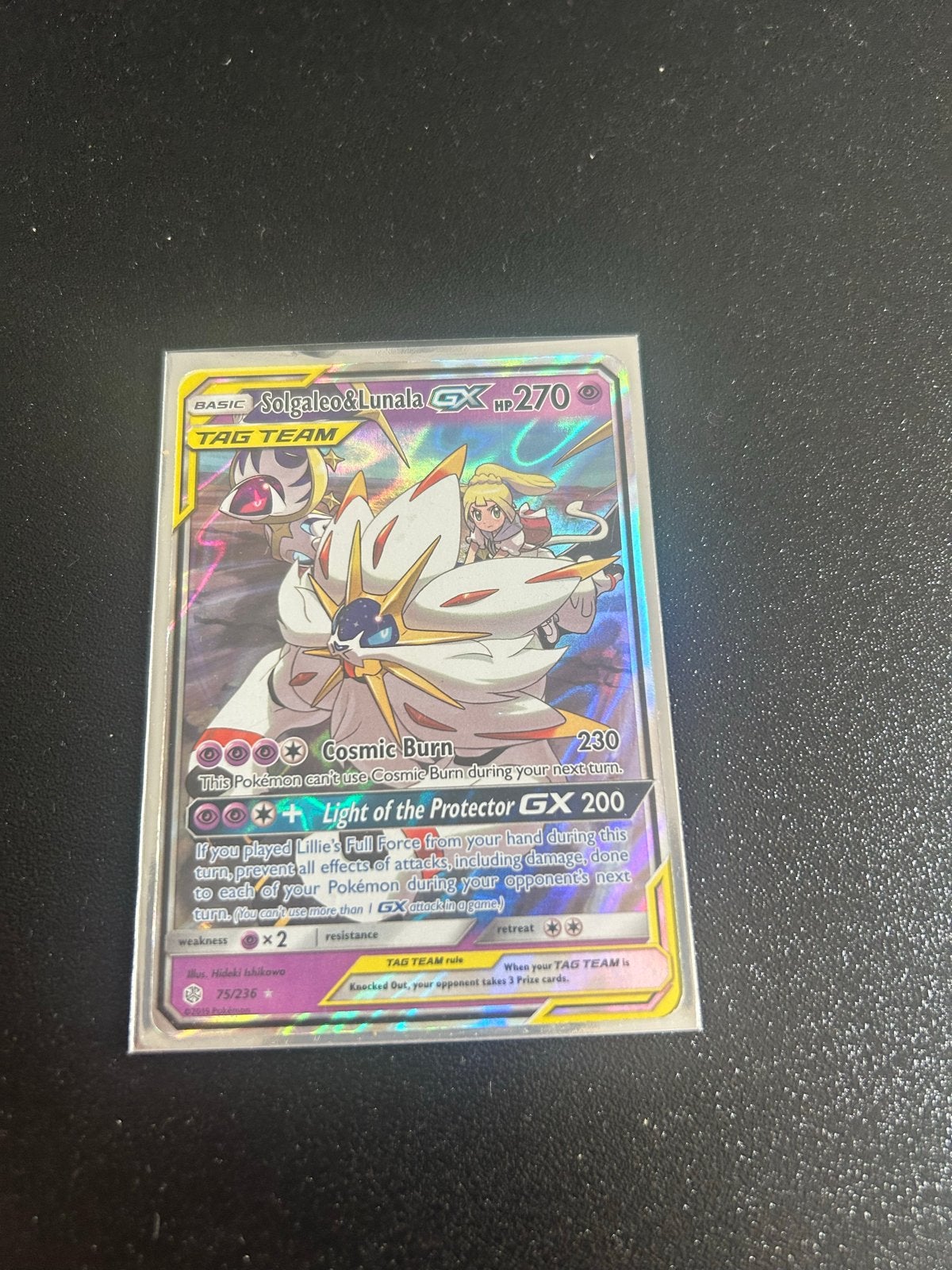 Solgaleo & Lunala GX (75/236) Cosmic Eclipse NM, Ophalen of Verzenden, Zo goed als nieuw, Losse kaart, Foil