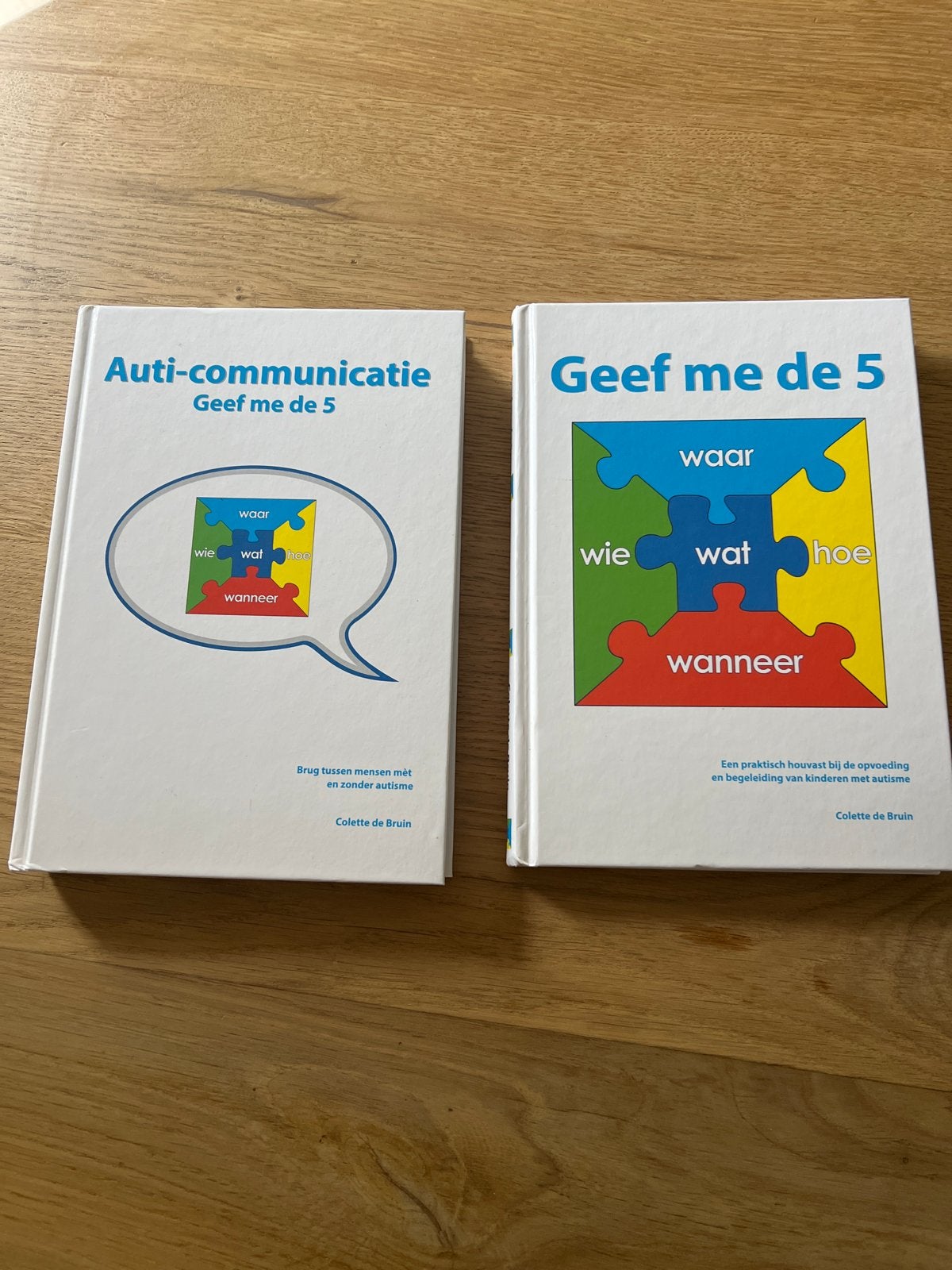 2 boeken: Geef me de 5 & Auti-communicatie, Ophalen of Verzenden, Zo goed als nieuw, Overige