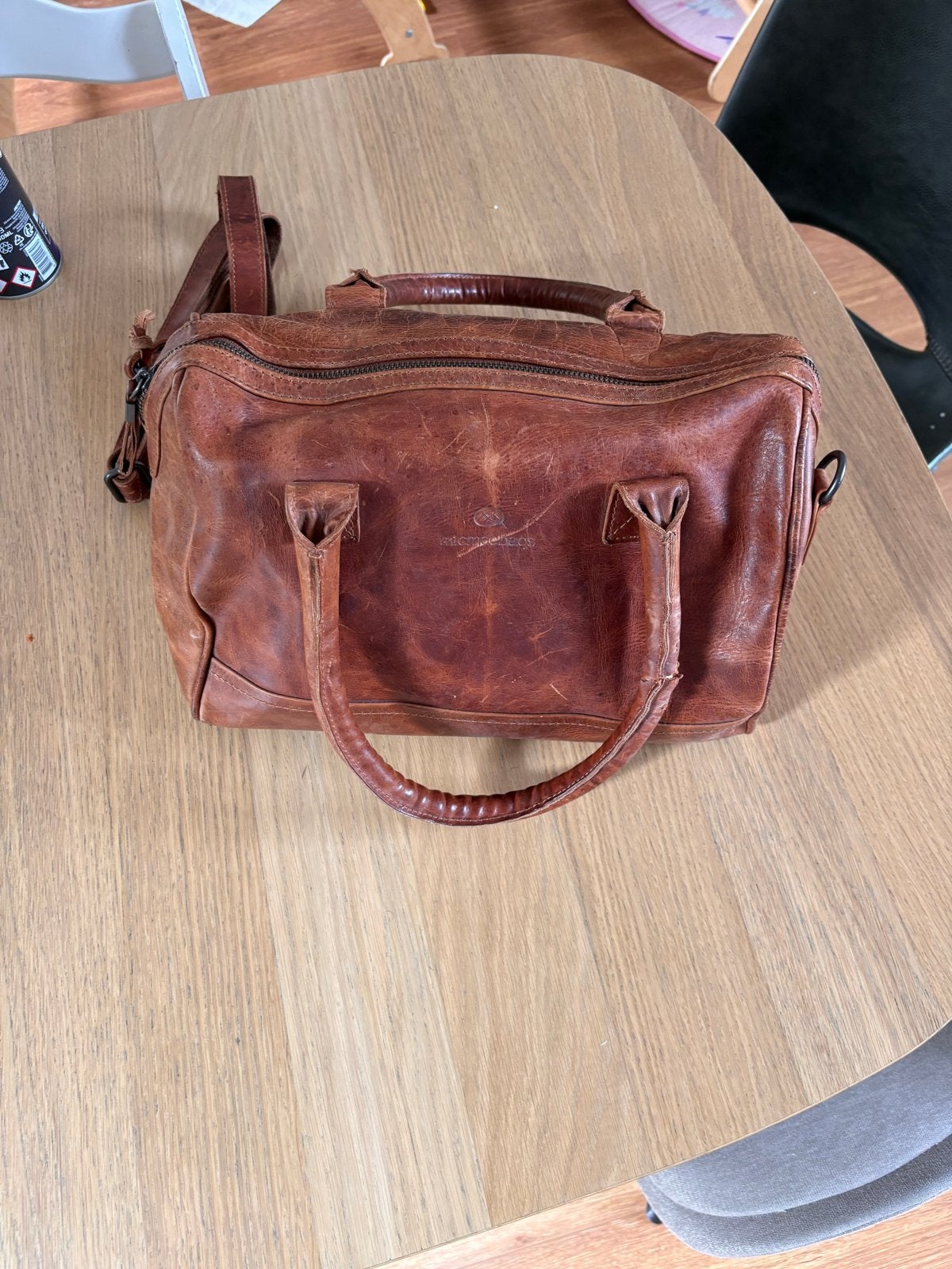 MicMac Bags Cognac Leren Handtas/Schoudertas, Ophalen of Verzenden, Gebruikt, Bruin, Handtas