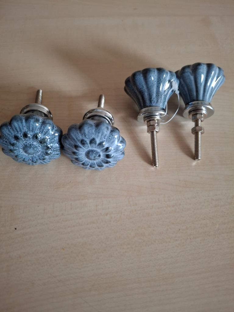 4x Keramische Kastknoppen  Grijs, Ophalen of Verzenden, Gebruikt