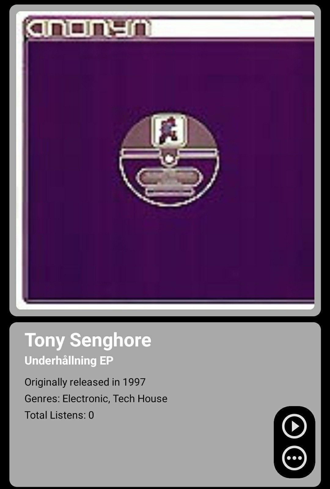 12" vinylplaat, Tony Sengore - Underhalning, Ophalen of Verzenden, Gebruikt, 12 inch