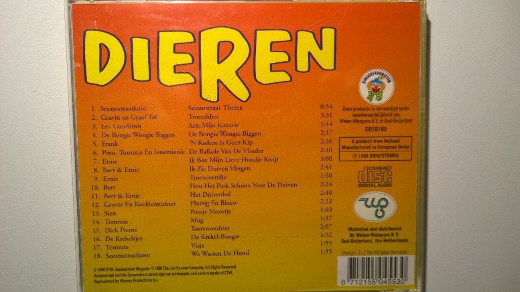 Sesamstraat - Dieren, Ophalen of Verzenden, Zo goed als nieuw, 3 tot 5 jaar, Muziek