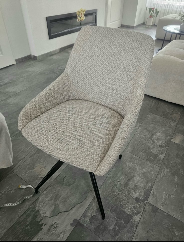 6x Dutchbone eetkamerstoelen beige, Overige kleuren, Ophalen of Verzenden, Zo goed als nieuw, Stof