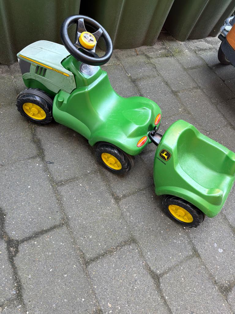 Looptractor met aanhanger en toeter - John Deere, Ophalen, Gebruikt, Trapvoertuig