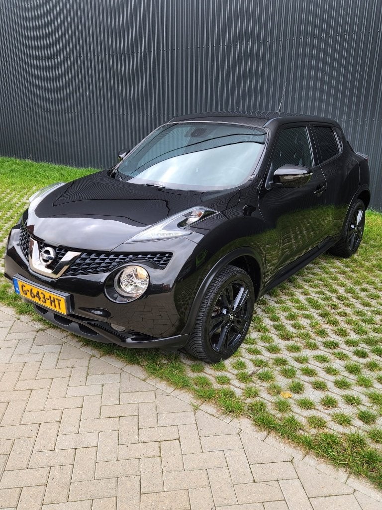 Nissan Juke 1.6 CVT 2019 Zwart, Auto's, Zwart, Zwart, Leder, SUV of Terreinwagen
