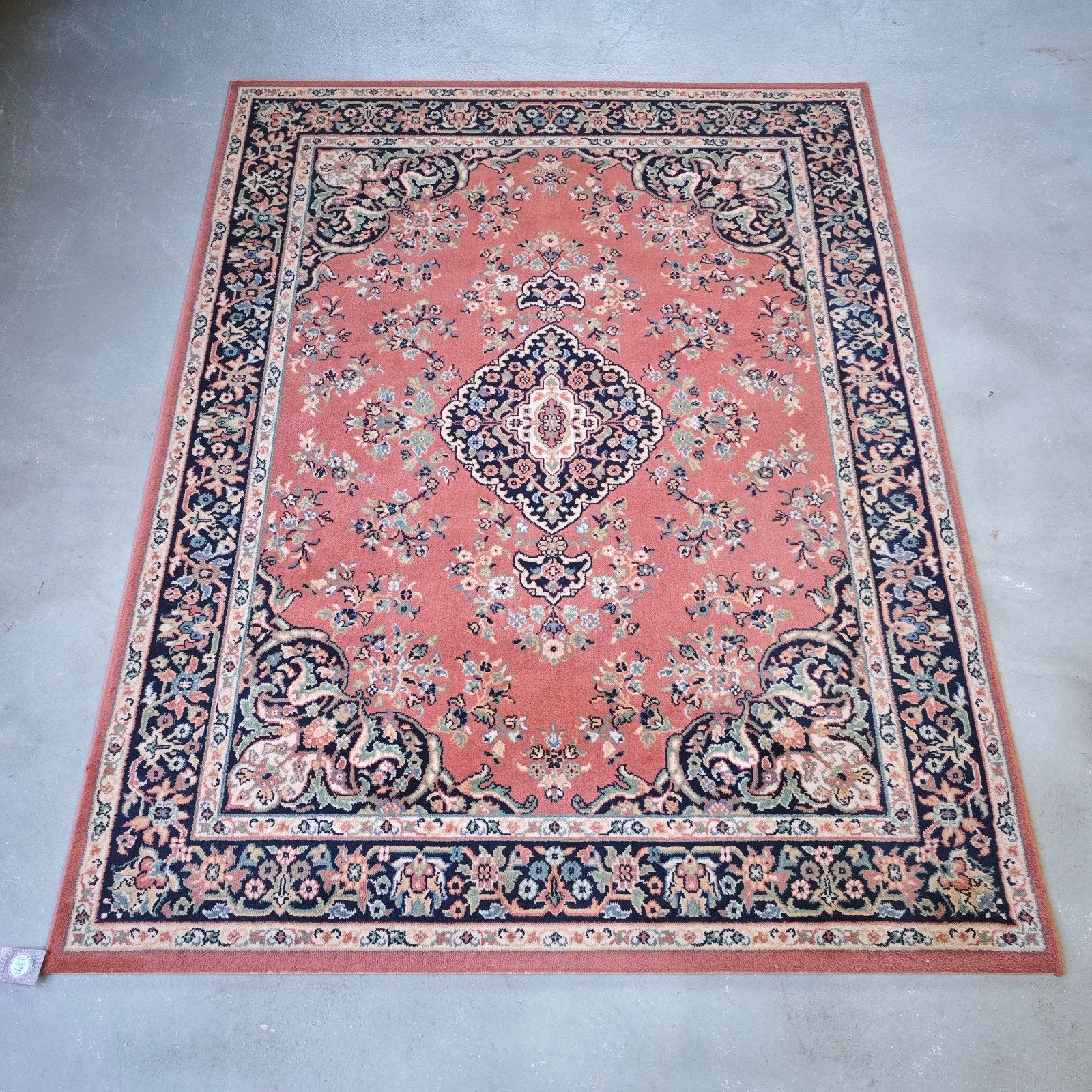 vintage oosters vloerkleed pink groen medallion 170x225cm, Gebruikt, 150 tot 200 cm, 200 cm of meer, Ophalen of Verzenden