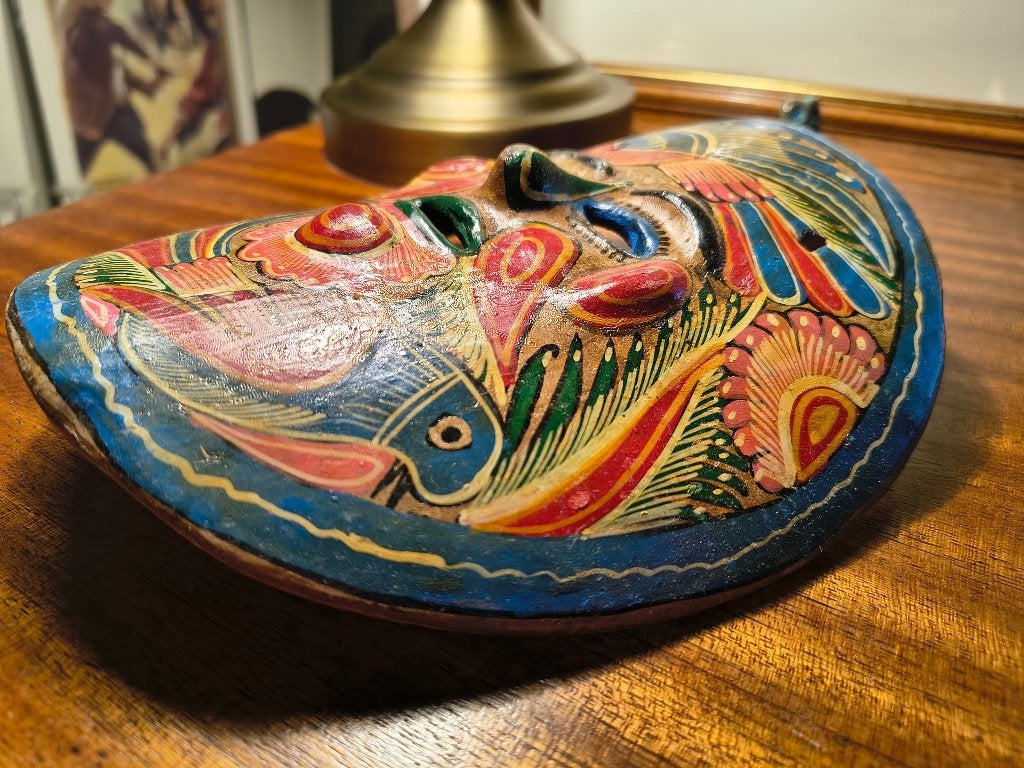Vintage Mexicaans Keramiek Masker – Volkenkunst, Ophalen of Verzenden