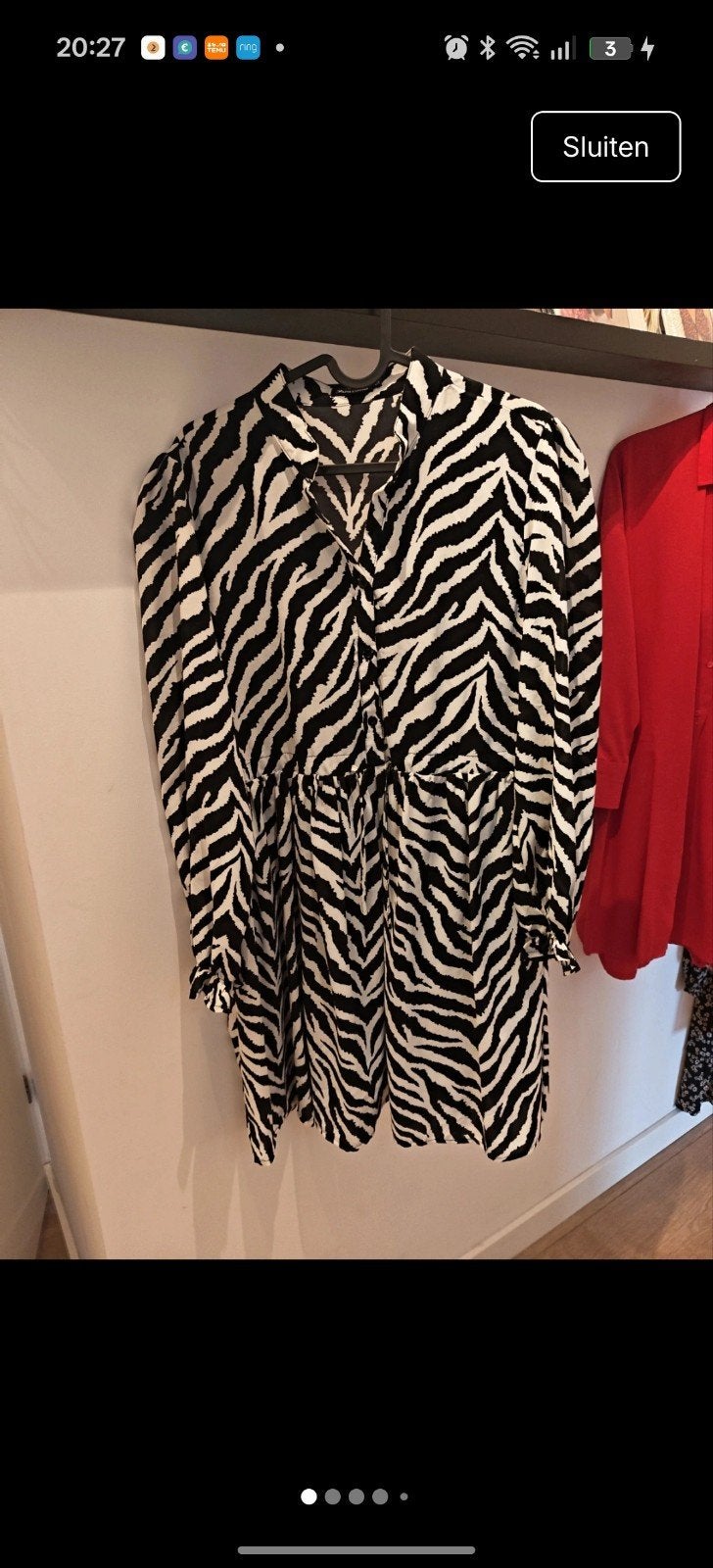 Papillonne Zebra Print Jurk Maat L, Kleding | Dames, Jurken, Wit, Maat 42/44 (L), Nieuw, Ophalen of Verzenden