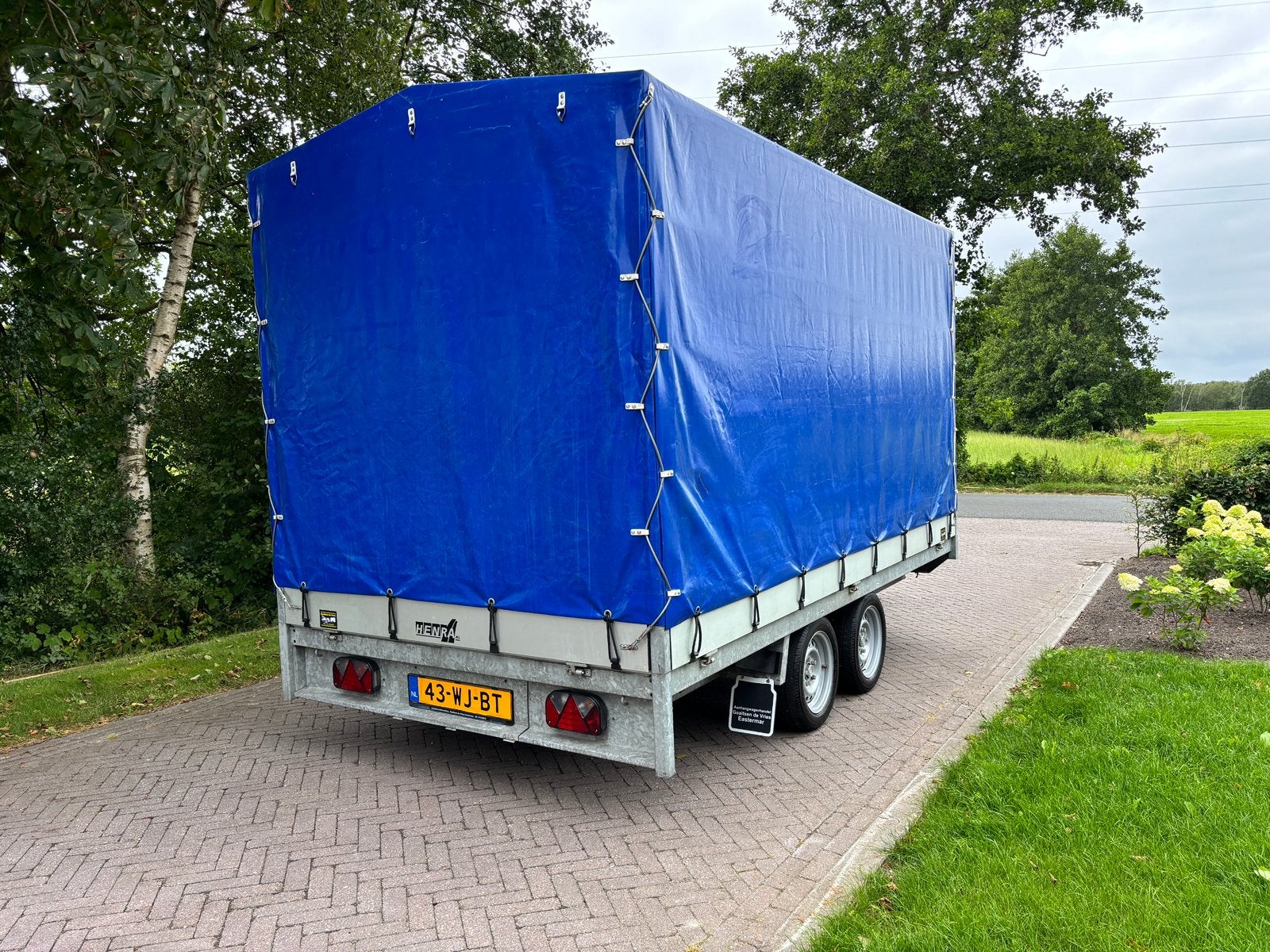 Henra plateauwagen 3.51 x 1.85 met huif, Auto diversen, Aanhangers en Bagagewagens, Ophalen, Gebruikt