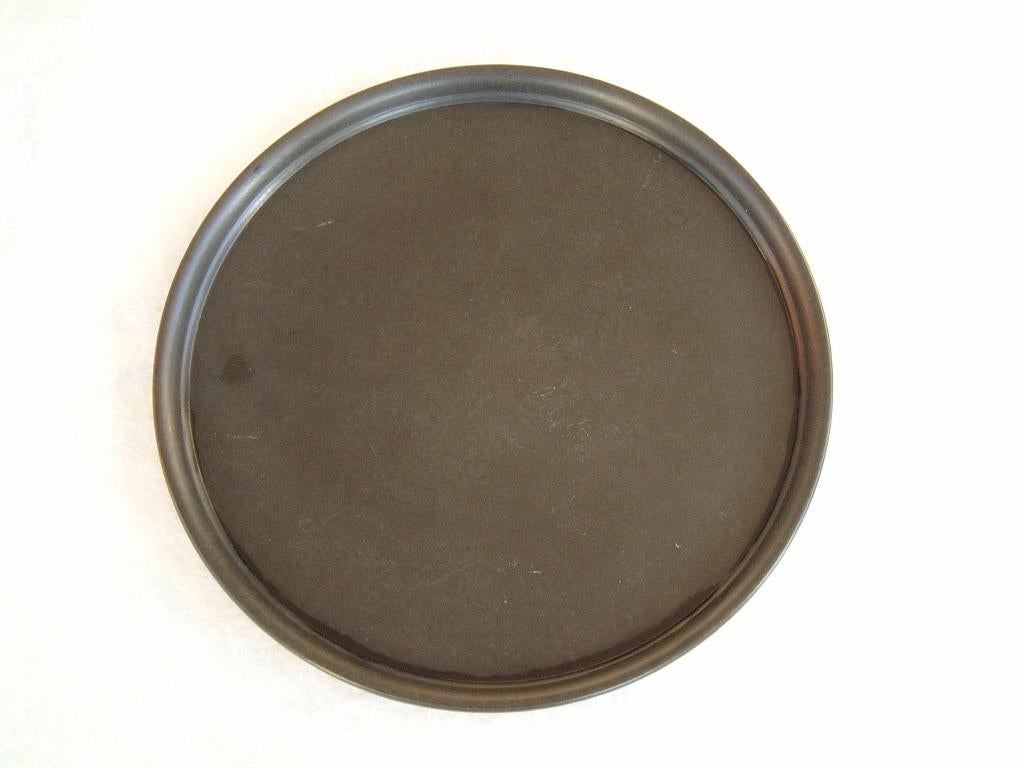 Gaaf antiek rond bakeliet bakelite zwart dienblad nr 6, Huis en Inrichting, Ophalen of Verzenden, Rond, Overige materialen