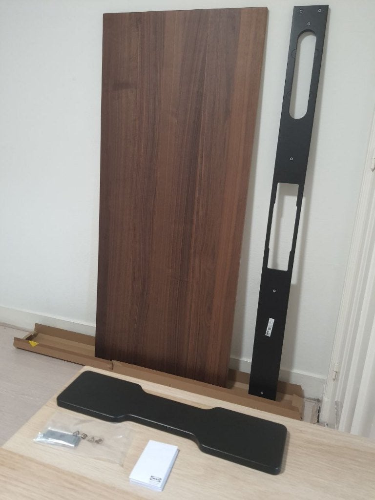 IKEA MITTZON Tabletop walnut veneer 160x80cm, Ophalen, Overige materialen, 50 tot 100 cm, Rechthoekig