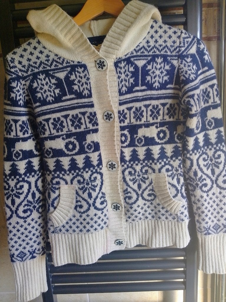 Wollen vest, Ophalen, Zo goed als nieuw, Maat 38/40 (M), Blauw