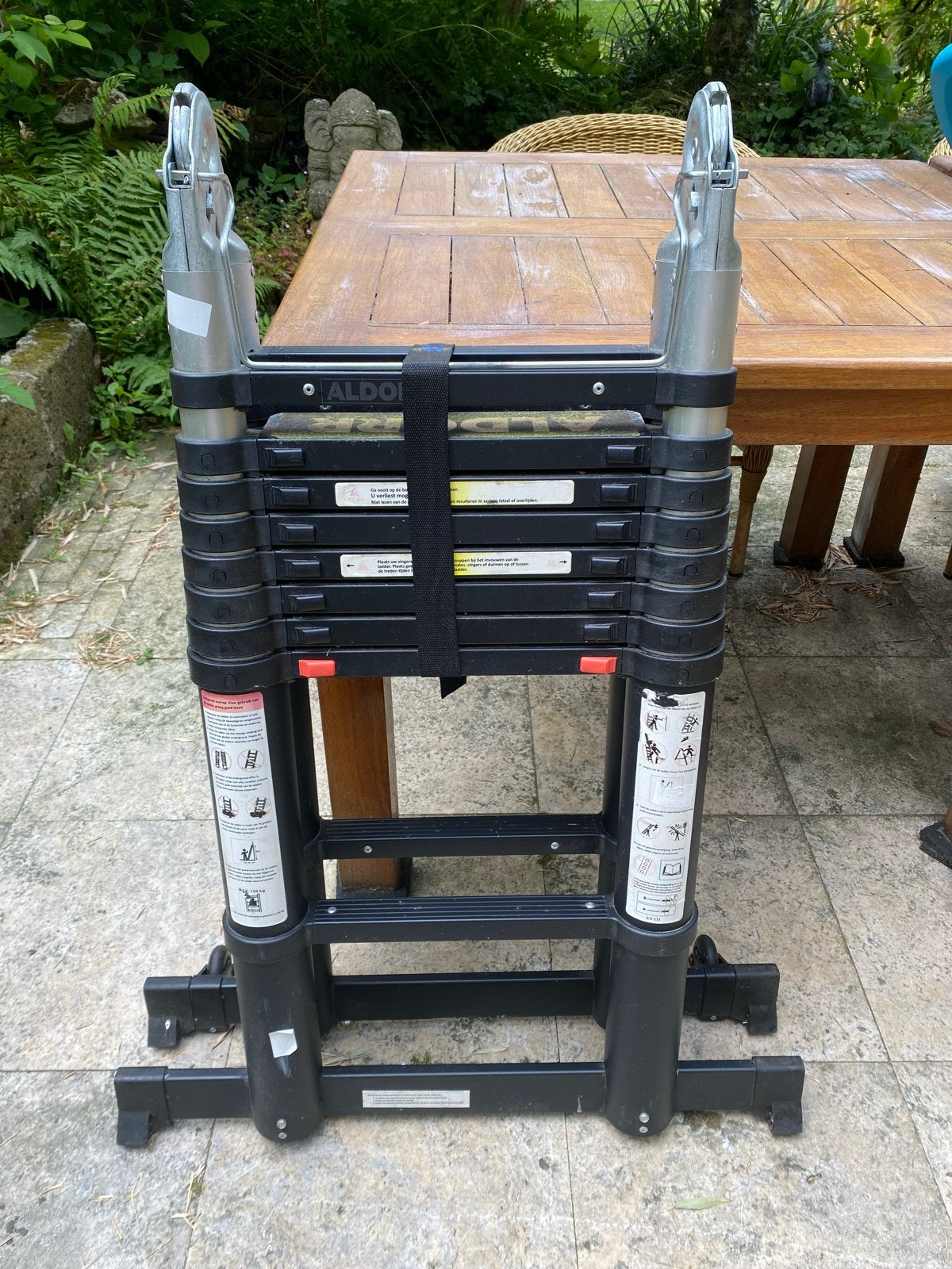 Aldorr Professional Telescopische Vouwladder 4x5, Doe-het-zelf en Verbouw, Ladders en Trappen, Gebruikt, Ophalen of Verzenden