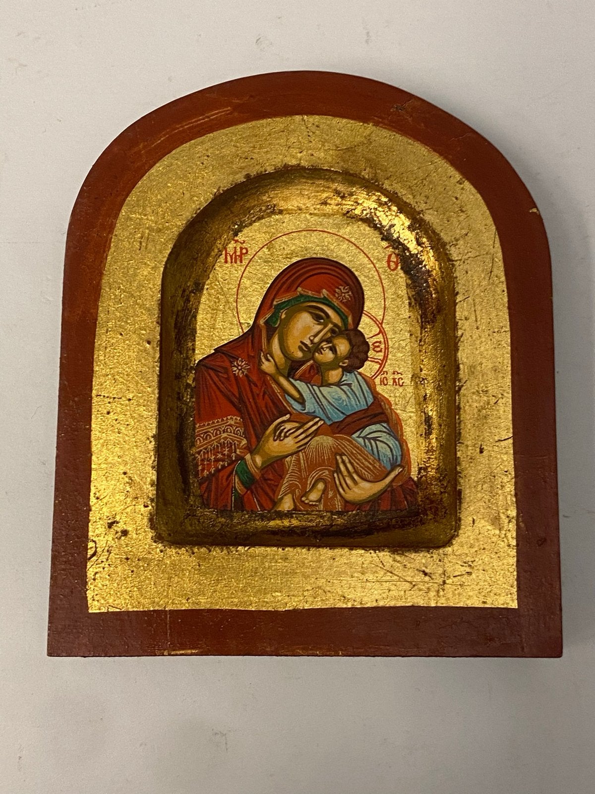 Handgemaakte Byzantijnse Icoon Moeder en Kind, Ophalen of Verzenden