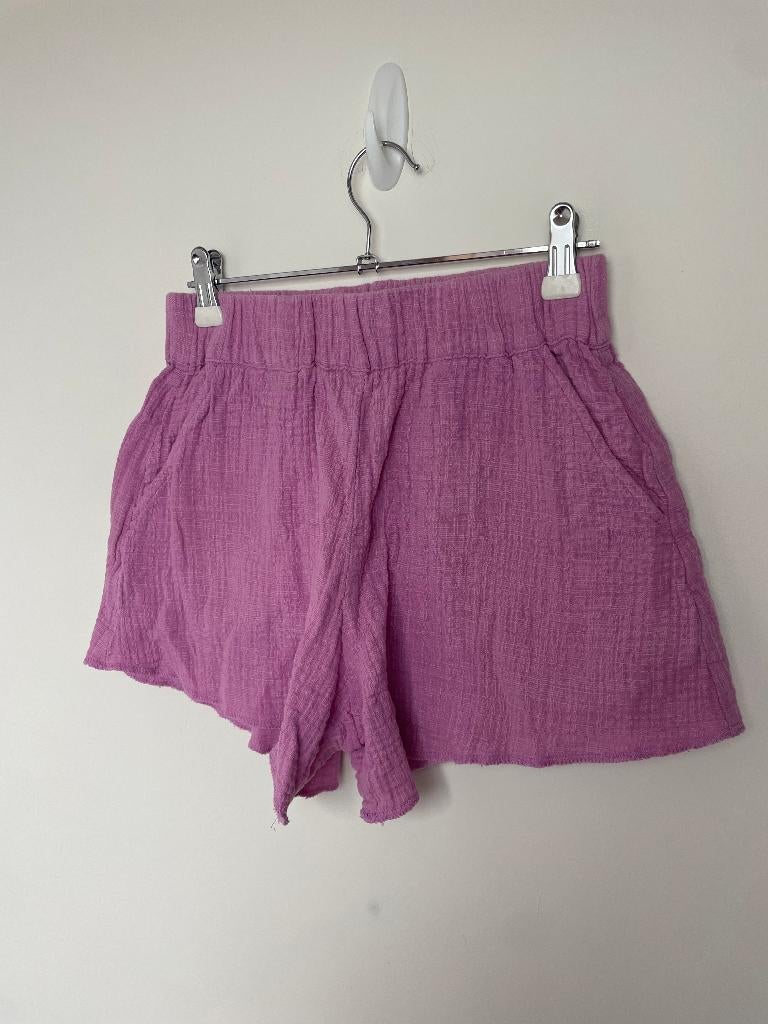 Sea Me Happy paarse short mt 1/M wafelstructuur high waist, Maat 38/40 (M), Sea Me Happy, Kort, Hessenstraatje 1c, 001, 2000 Antwerpen, België