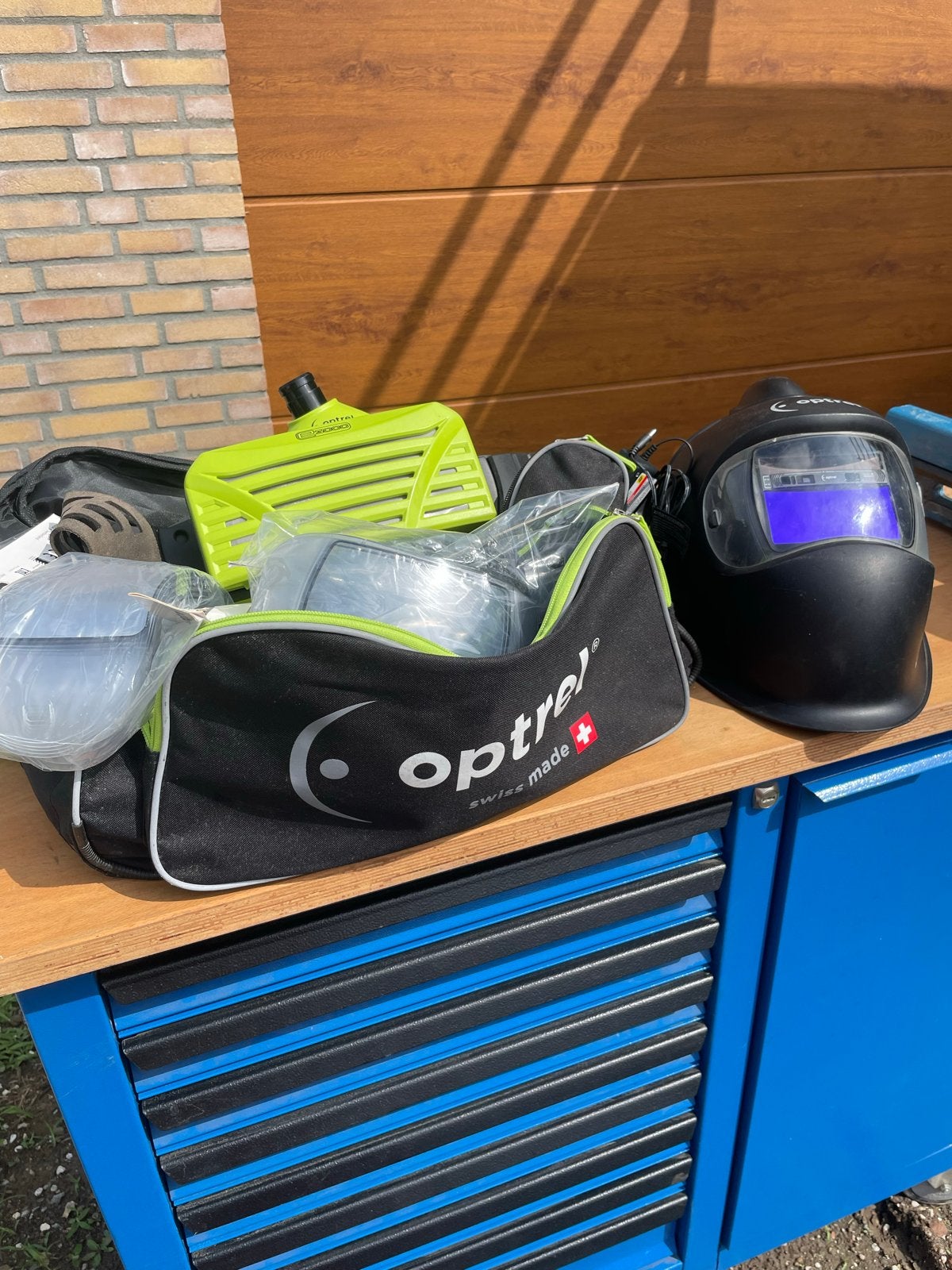Optrel Lashelm met FreshAir Systeem, Lasfilter, Ophalen, Zo goed als nieuw