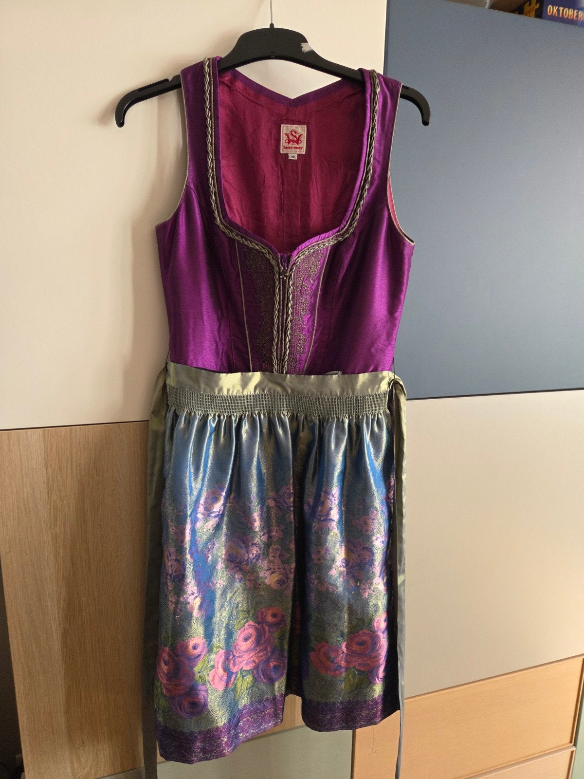 Spieth & Wensky Dirndl - Paars/Zwart - Maat 38, Kleding | Dames, Jurken, Maat 38/40 (M), Paars, Ophalen of Verzenden, Knielengte