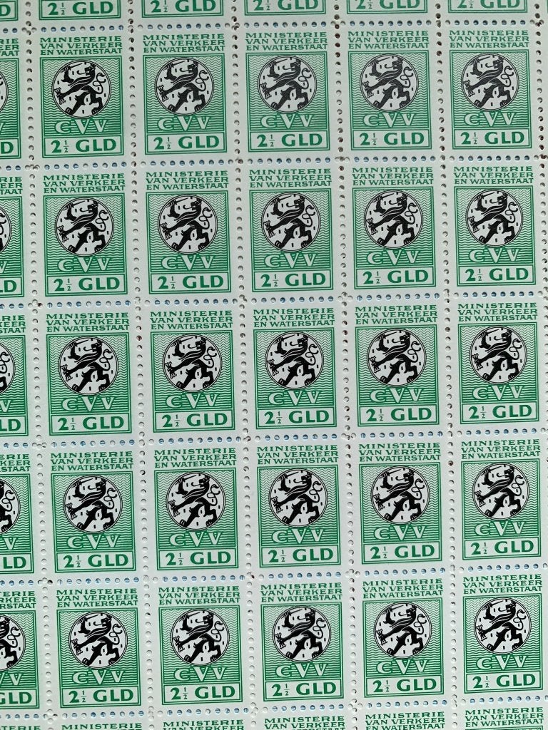 Min. V&W Commissie Vervoers Vergunningen cvv 2,5GL compl vel, Verzenden, Na 1940, Postfris