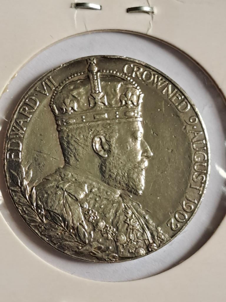 Verenigd Koninkrijk kroningspenning Edward VII 1902, Postzegels en Munten, Ophalen of Verzenden, Zilver, Buitenland