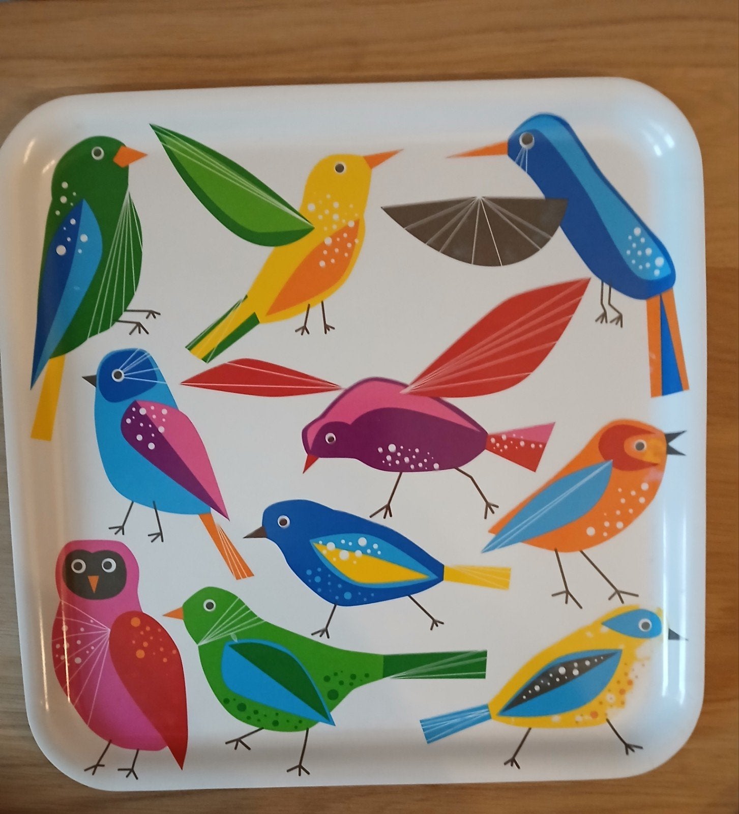 IKEA BARBAR Dienblad met vrolijke vogels, Gebruikt, Meerkleurig, Kunststof, Ophalen of Verzenden