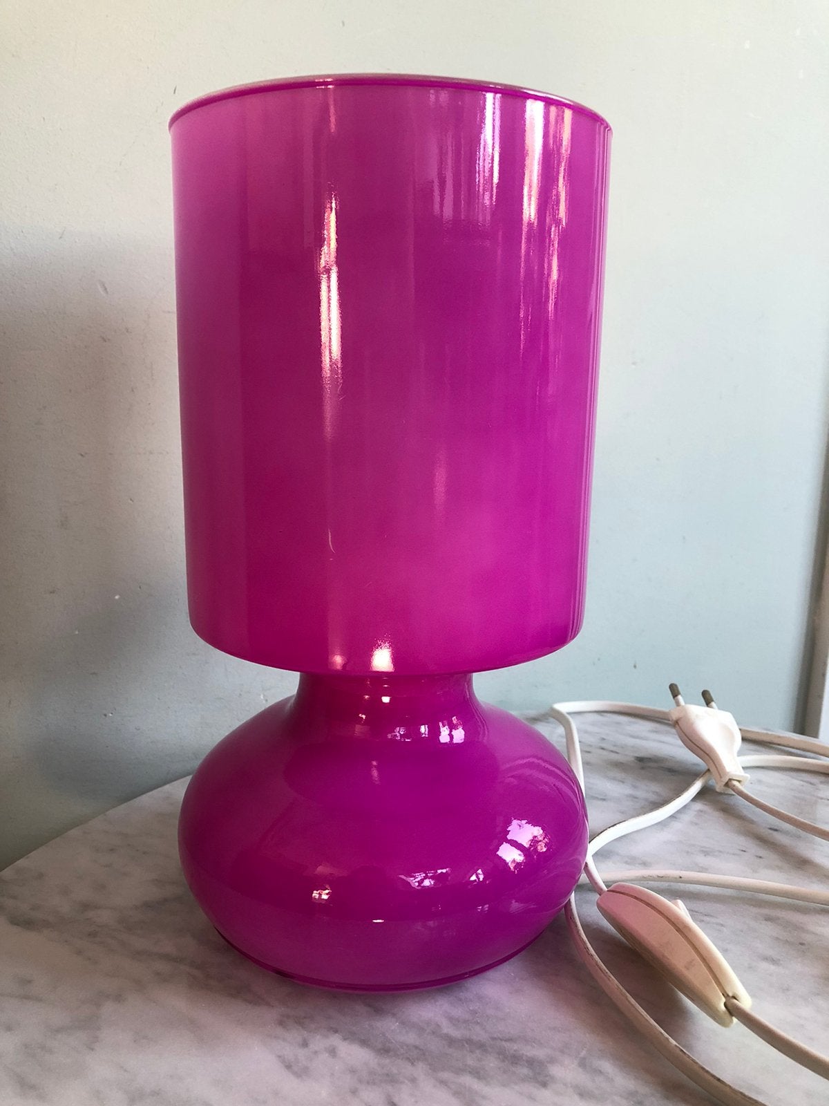 Vintage IKEA Lykta tafellamp, fuchsiaroze , z.g.a.n., Vintage, Ophalen of Verzenden, Zo goed als nieuw, IKEA