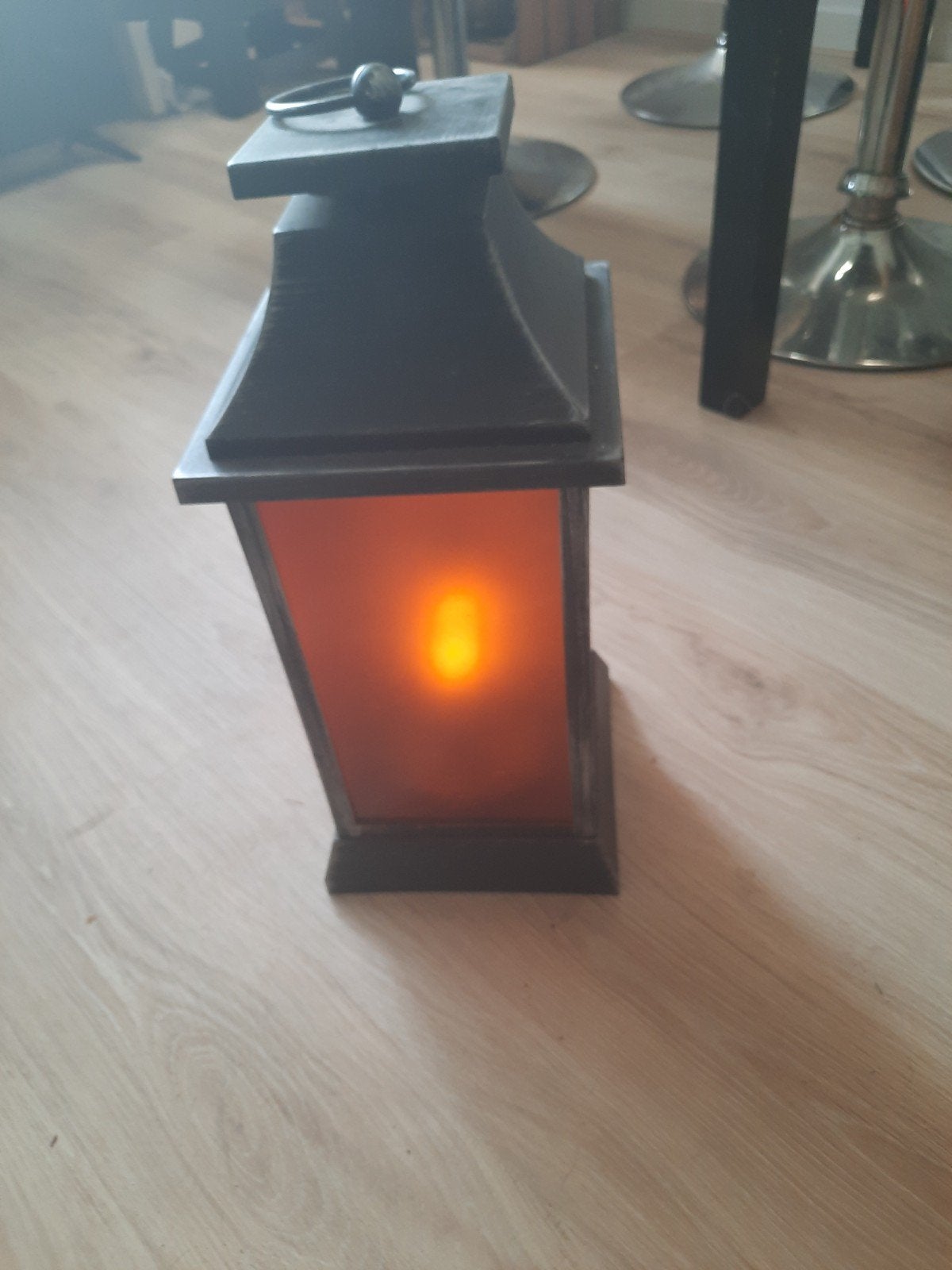 Sfeervolle lantaarn met vlamverlichting - Nieuw, Metaal, Zwart, Nieuw, Ophalen of Verzenden