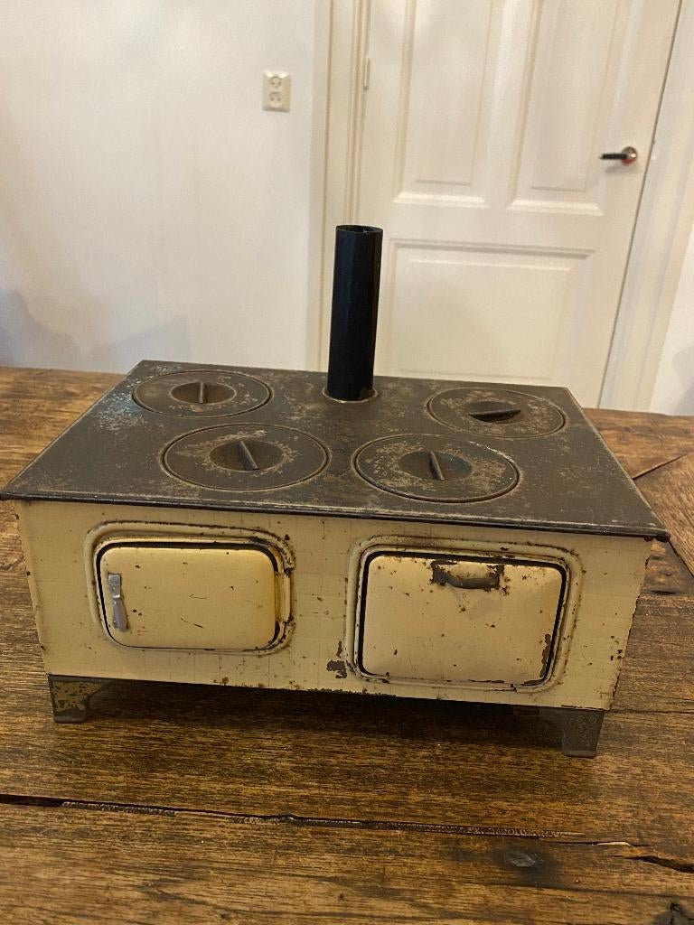 Brocante blikken speelgoed fornuis - patina, Antiek en Kunst, Ophalen of Verzenden