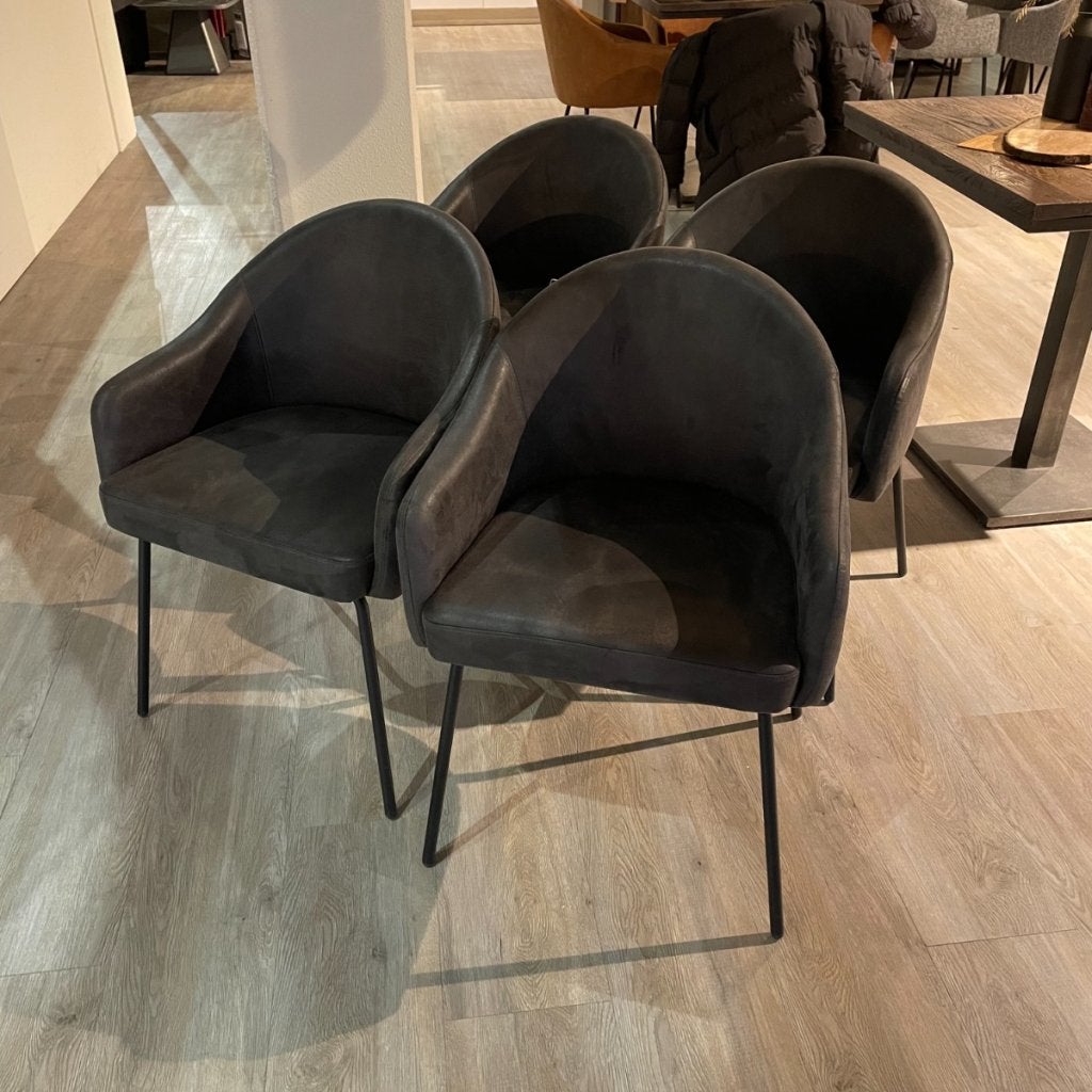 Bello Armstoel Microleder Antraciet - 4 stuks - Pronto Wonen, Huis en Inrichting, Stoelen, Niet ingevuld, Niet ingevuld, Niet ingevuld