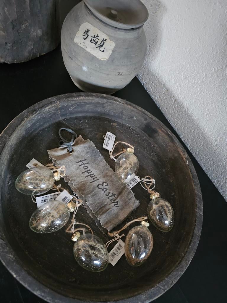 Olde jagthuys glazen paas eieren en Easter doek, Ophalen, Nieuw