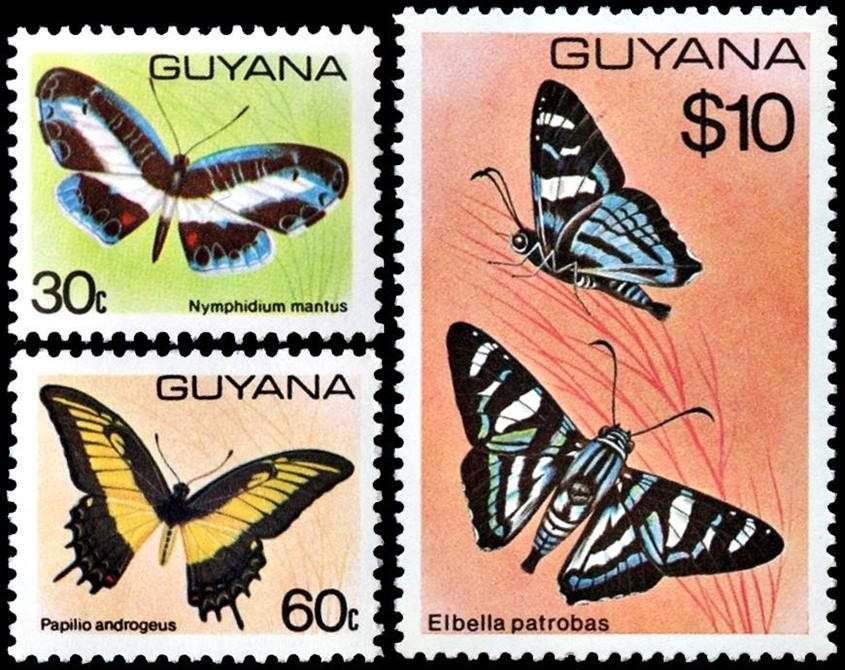 GUYANA 110 - Dieren: insecten (vlinders), Ophalen of Verzenden, Postfris, Dier of Natuur