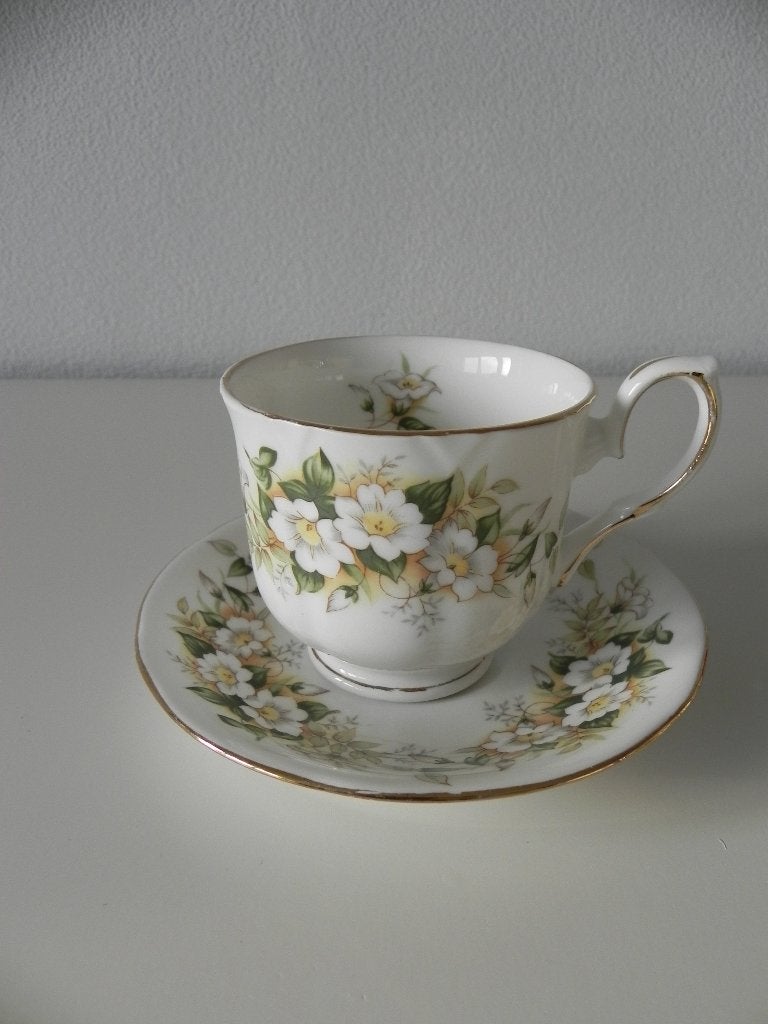 Duchess September Morn kop en schotel - Bone China, Ophalen, Zo goed als nieuw, Overige stijlen, Kop(pen) en/of Schotel(s)