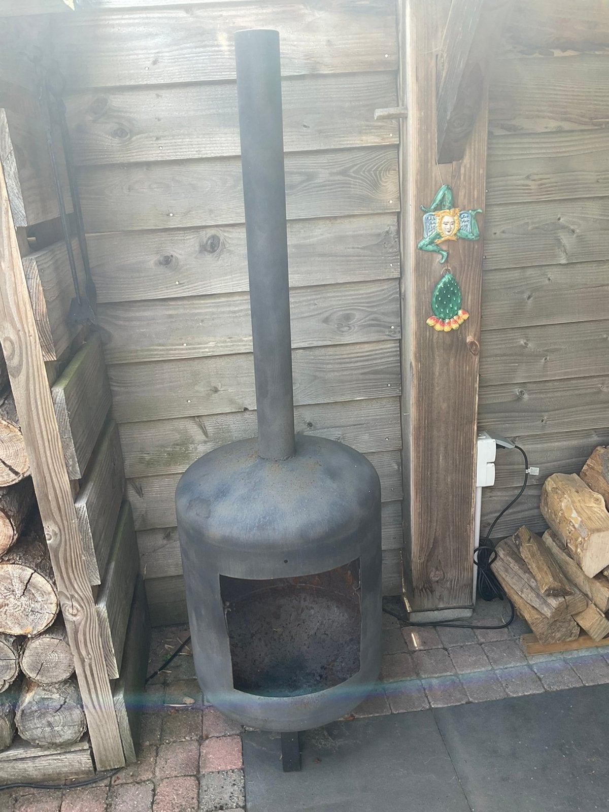 Tuinhaard, gasfleshaard, tuinkachel, gasfleskachel, Ophalen, Gebruikt