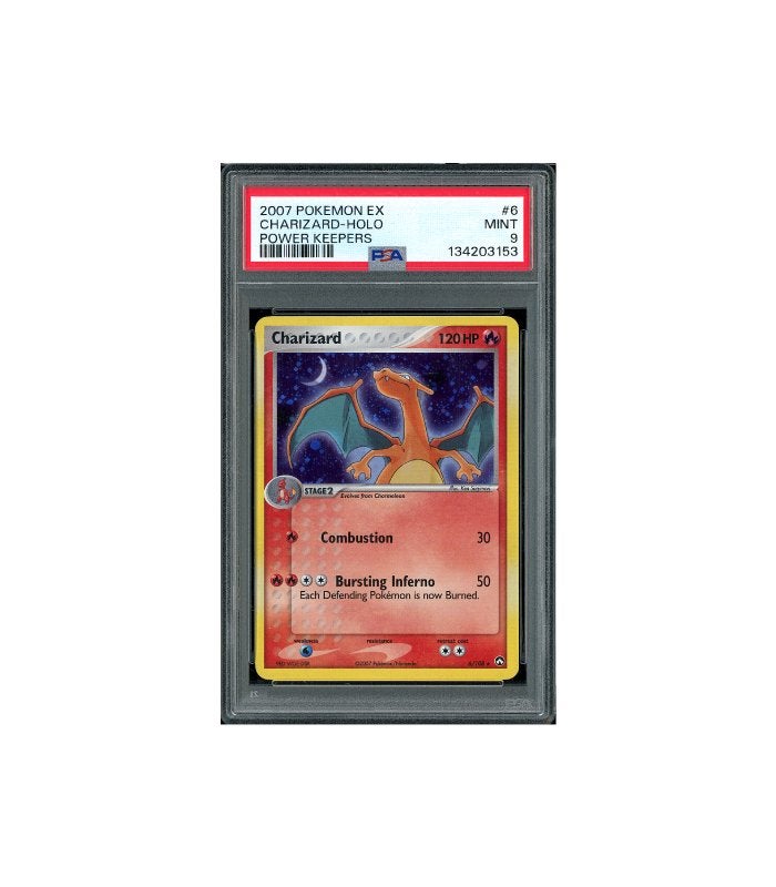 Pokemon Charizard EX Power Keepers 2007 Holo #6 PSA 9, Ophalen of Verzenden, Zo goed als nieuw, Losse kaart, Foil