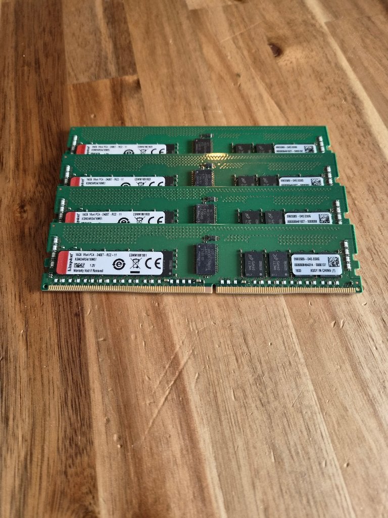 64GB Kingston DDR4 PC4-2400T Server RAM (4x16GB), Computers en Software, RAM geheugen, Server, DDR4, Ophalen of Verzenden, Zo goed als nieuw