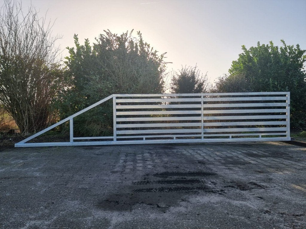 Nieuwe moderne schuifpoort 'Darwin' in 4m en 5m compleet!, Met poort, Nieuw, Ophalen of Verzenden, Tuinhek